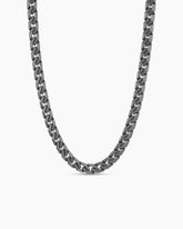 Curb Chain Angular Link Necklace in Titanium, 8.7mm